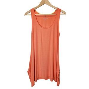 Soft surroundings Orange Tunic Ribbed Tank Top Size Small‎